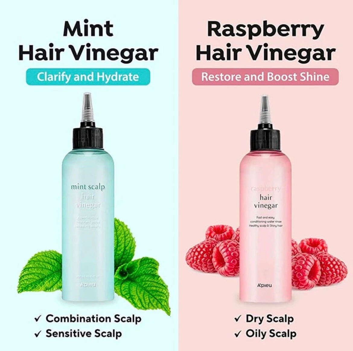 A'PIEU Vinaigre capillaire à la framboise Korean Beauty & Healthy LTD
