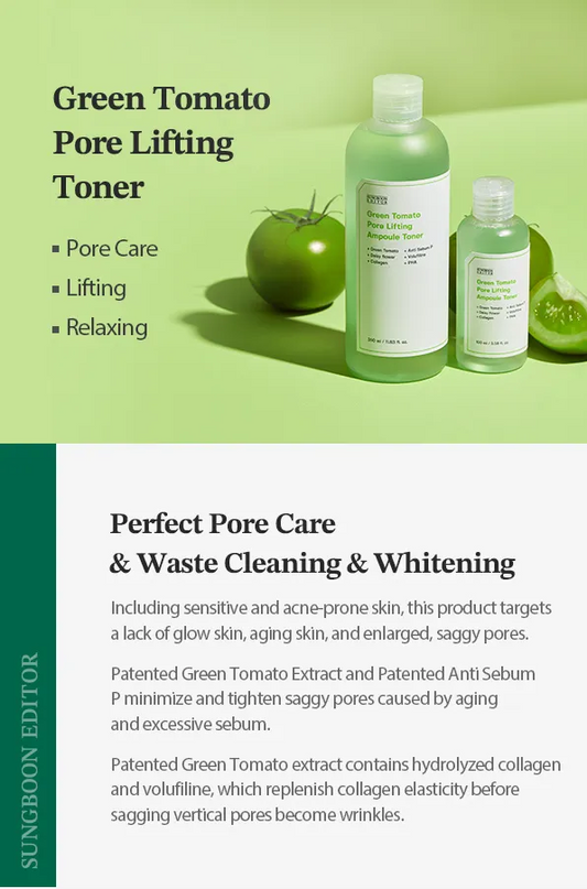 SUNGBOON EDITOR - Green Tomato Pore Lifting Ampoule Toner - Tonique exfoliant My Korean BeautyKorean skincare Glow up