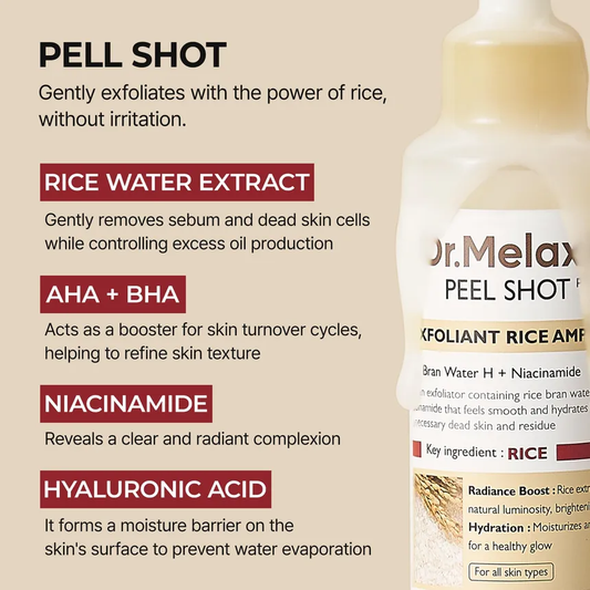 Dr.Melaxin Peel Shot Exfoliant Rice Ampoule My Korean BeautyKorean skincare Glow up