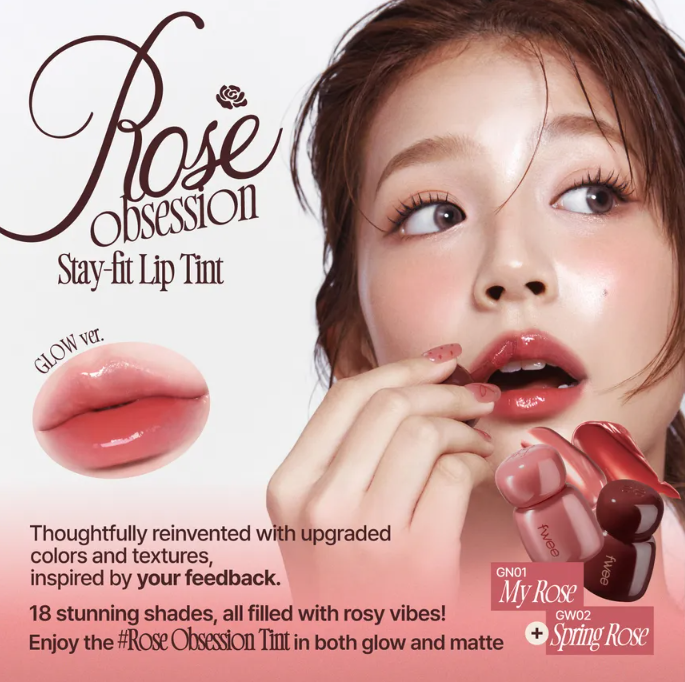 fwee - Rose Obsession Stay-Fit Lip Tint My Korean BeautyKorean skincare Glow up