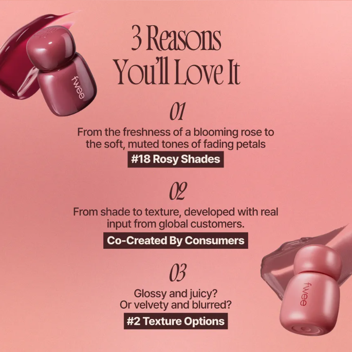 fwee - Rose Obsession Stay-Fit Lip Tint My Korean BeautyKorean skincare Glow up