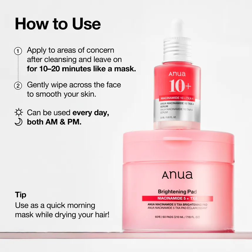 Anua - Niacinamide 5 TXA Brightening Pad - Pads anti-taches niacinamide My Korean BeautyKorean skincare Glow up