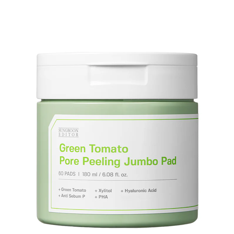SUNGBOON EDITOR Green Tomato Pore Peeling Jumbo Pad My Korean BeautyKorean skincare Glow up