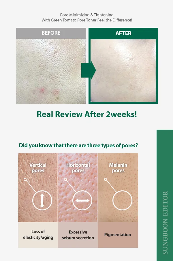 SUNGBOON EDITOR - Green Tomato Pore Lifting Ampoule Toner - Tonique exfoliant My Korean BeautyKorean skincare Glow up